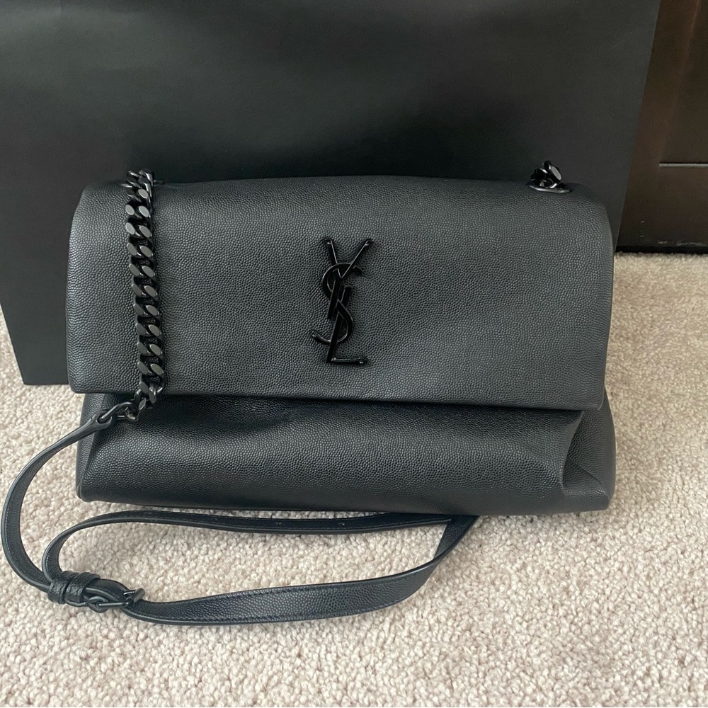 Authentic YSL West Hollywood All Black leather bag.